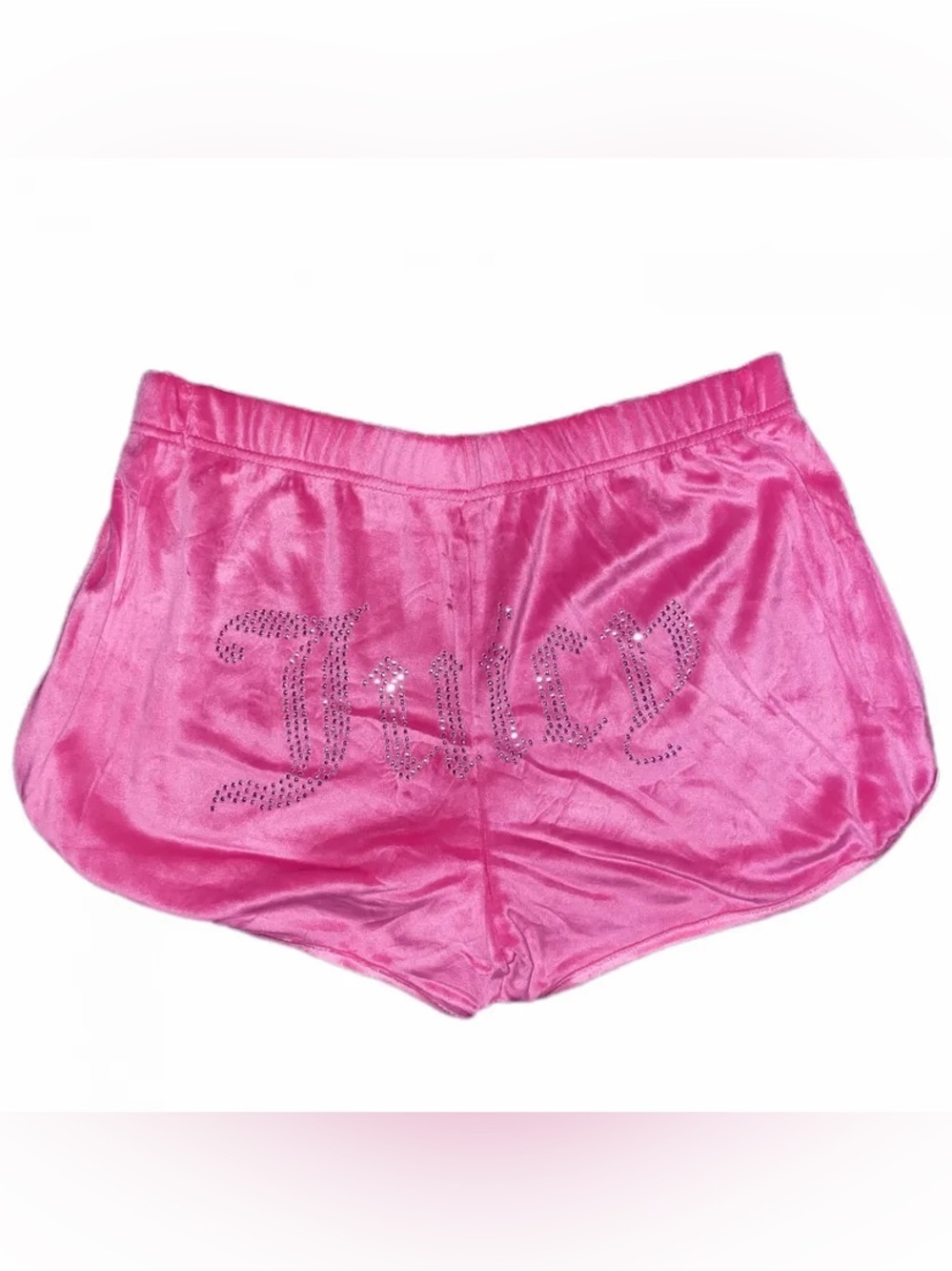 NEW: Juicy Couture Pink Rhinestone Velour Mini Shorts